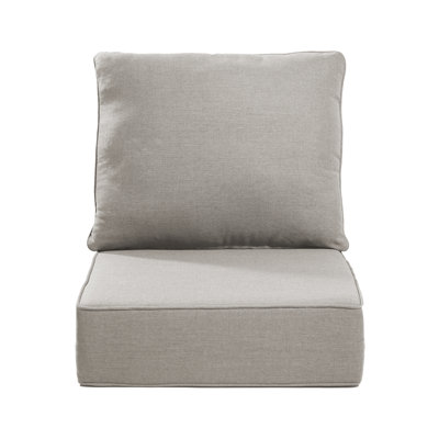 Coussins d'extérieur pour meubles de patio, ensemble de coussins de siège d'extérieur 24 x 24 x 6 pouces, coussins de chaise d'extérieur imperméables et résistants à la décoloration, coussin de chaise de patio profond avec housse amovible