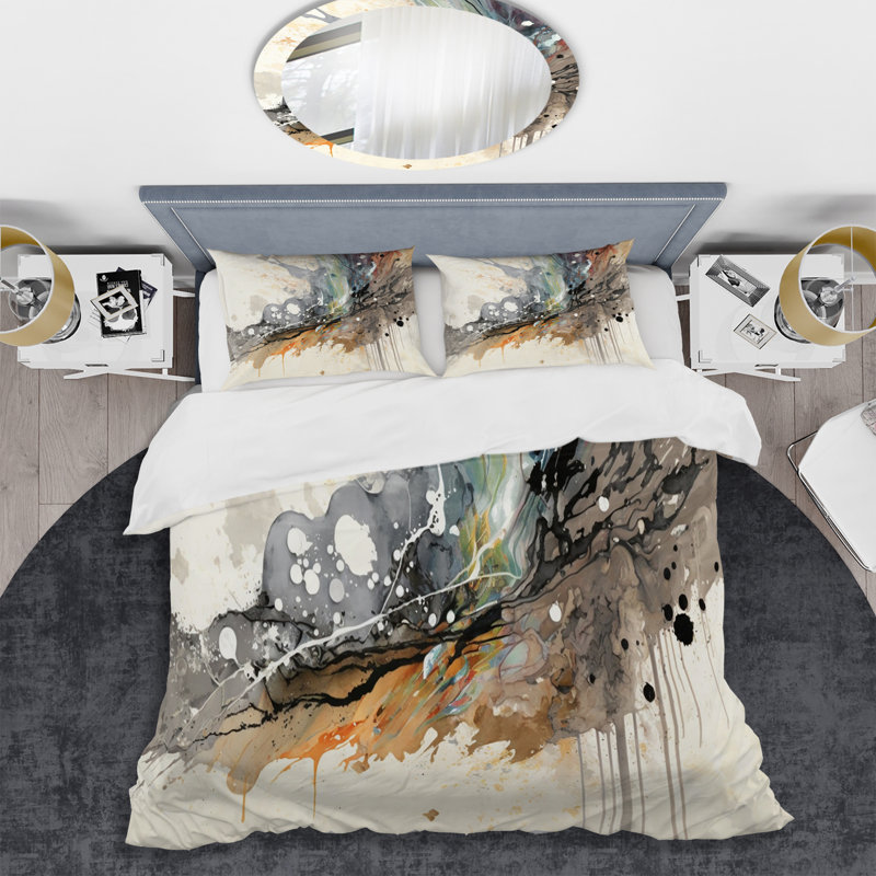 Ensemble de housse de couette en microfibre / polyester Jazz Rhythms In Shades Of Grey III Bedding