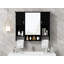 Armoire de rangement murale moderne 35 po x 28 po, armoire de salle de bain murale avec miroir, armoire à pharmacie avec barre à serviettes-997977658