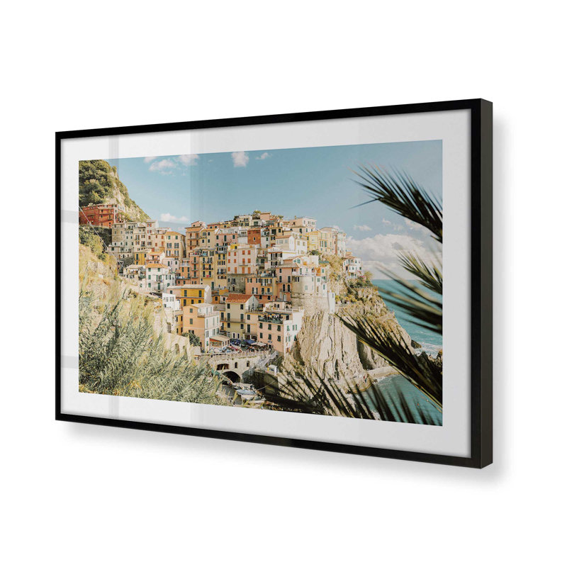 Impression de côtes éclatantes, Cadre photo noir satiné, H 12 po x l 15 po x P 1,25 po