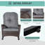 Chaise berçante d'extérieur en osier avec siège large Outsunny