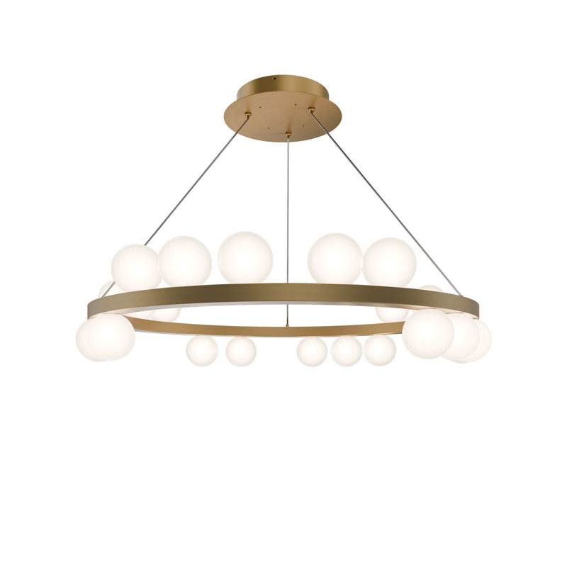 Carousel Dimmable LED Chandelier With Built-In Color Temperature Adjustability Switch, 2700K/3000K/3500K/4000K, Aged Brass