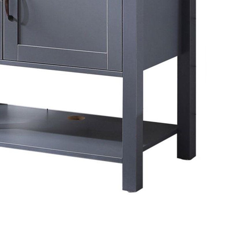 Meuble-lavabo simple 30 po avec miroir et plateau gris