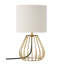 29cm Gold Metal Table Lamp With Linen Shade (Bulb Included)