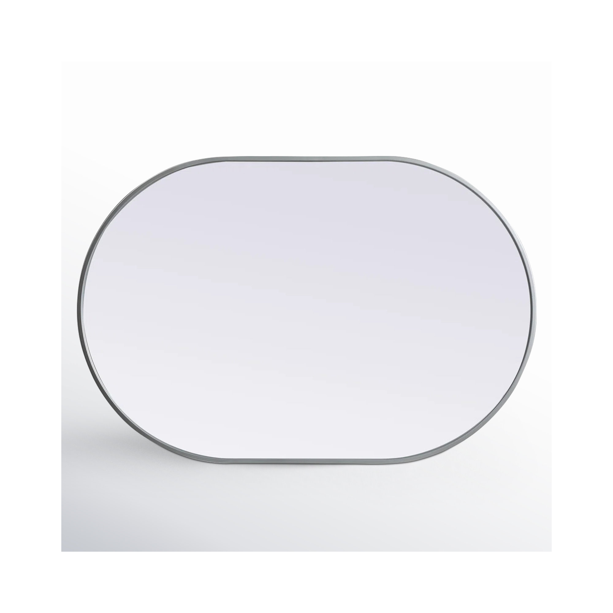 Sabine Metal Pill Wall Mirror, Silver, 40" x 27"