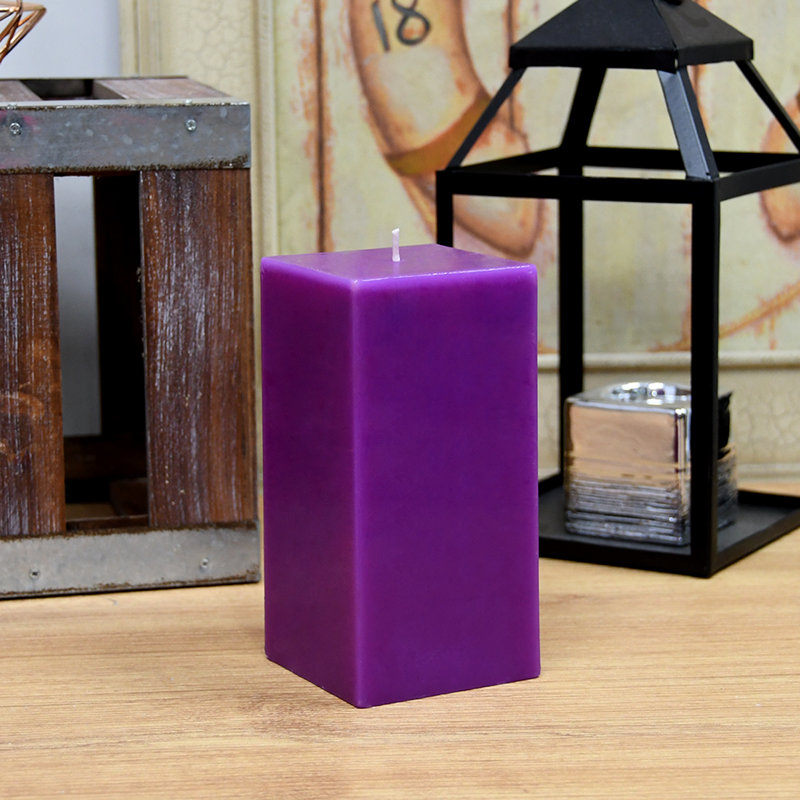 Bougie colonne, Mauve, H 6 po x l 3 po x P 3 po, Ensemble de 12
