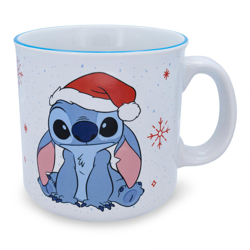 Tasse de camping en céramique avec chapeau de père Noël Disney Lilo & Stitch | Peut contenir 20 onces