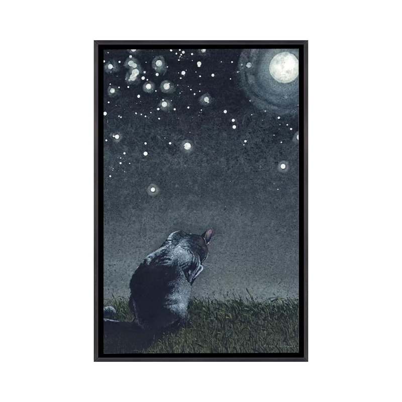 « Moonbathing » par Maggie Vandewalle-reproduction d’art, H 26 po x l 18 po x 1,5 po, Toile avec cadre noir patiné