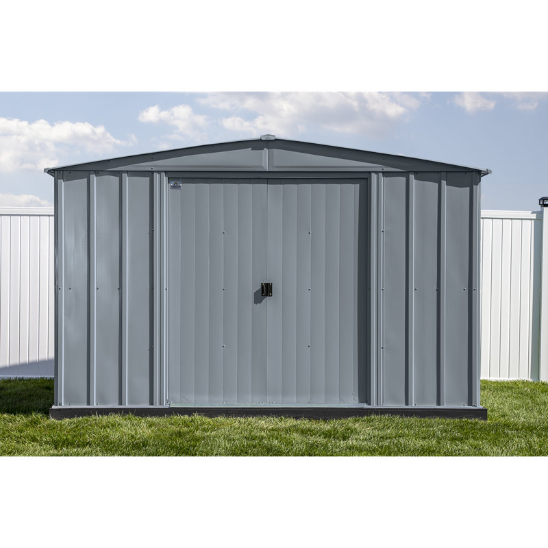 10 ft. x 14 ft. Charcoal Galvanized Steel Storage Shed