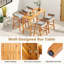 Table en bois d'acacia de 54 po x 22 po à hauteur de comptoir avec repose-pieds à lattes