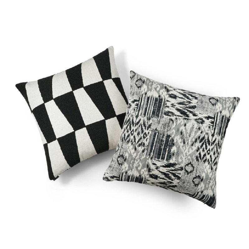 Coussin décoratif Manpi, Zinc, Carré 24 po