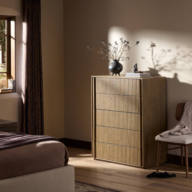 Leo 5 Drawer Dresser-Rustic Grey, Rustic Grey