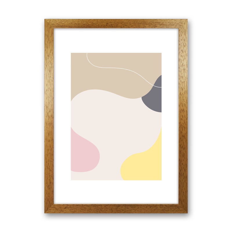 Mila Pink Abstract N24 by Pixy Paper - Print, Oak Framed, 42cm H x 29.7cm W x 3cm D