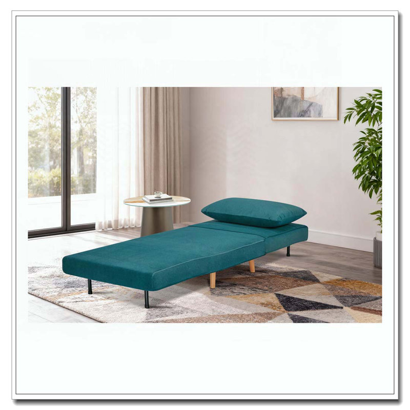 Fauteuil d'appoint rembourré convertible, Bleu paon