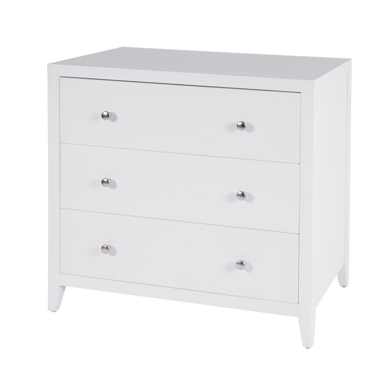 Commode rectangulaire 3 tiroirs Pettitt, Blanc