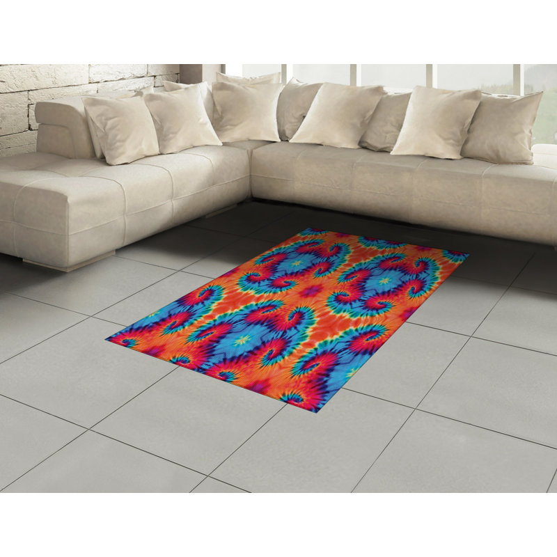 Tapis décoratif Ikat, Rectangle— 4 pi x 5 pi 8 po