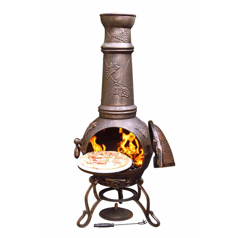 Toledo Cast Iron Smokeless Chimnea, 129 cm H x 45 cm W x 45 cm D