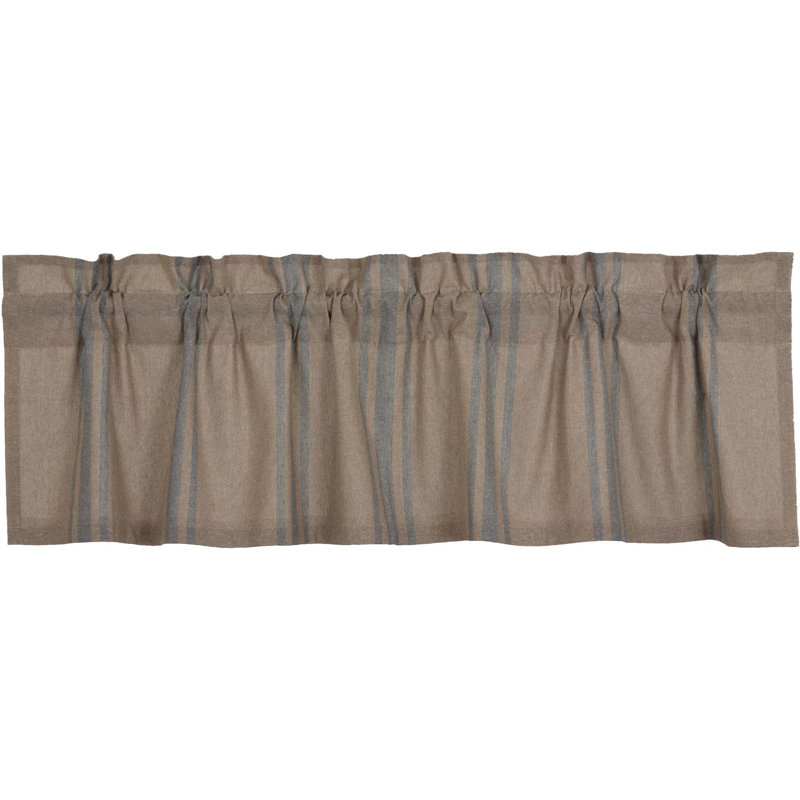 Cantonnière Dermot, L 60 po x L 16 po, Bleu-gris et kaki