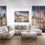 New York Skyline at Sunrise with Reflection Cityscape, reproduction de photo sur toile tendue-18298372