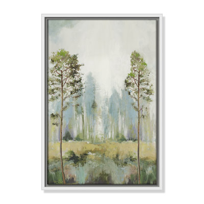 Tall Green Trees II by Teton Pearce - Floater Frame Print on Canvas