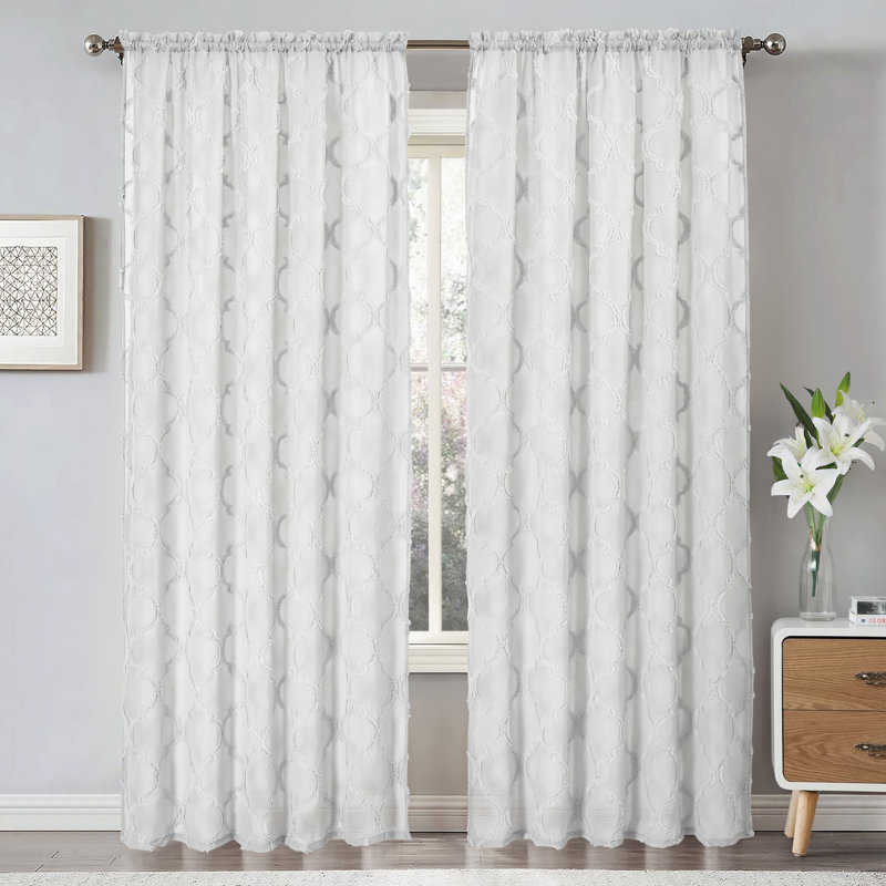 Brookhaven Curtain Single Panel, White, 150cm Width x 229cm Drop