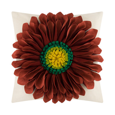  Housse de coussin décoratif à motif floral Appliqued