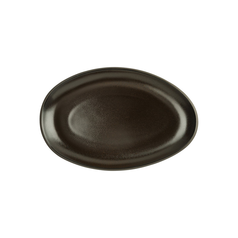 Junto Stoneware Platter, Slate Gray, 1" H x 9.75" L x 6.5" W