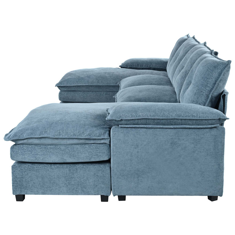 U-Shaped Sectional Sofa With Adjustable Armrest Pillows - Perfect For Living Rooms, Offices, And Spacious Spaces