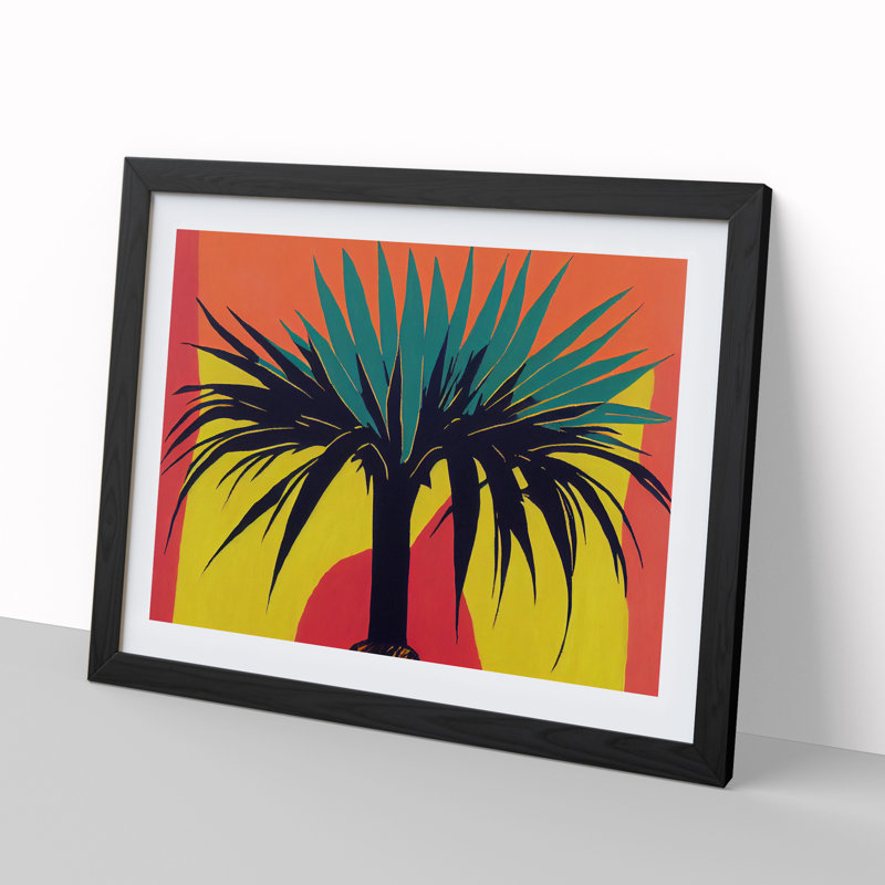 Abstract Palm Tree - Framed Print, Black, 34cm H x 46cm W x 2cm D