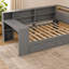 Lit plateforme gris en bois, bureau de chargement avec tiroirs de rangement DEL-1647238881-1647238911