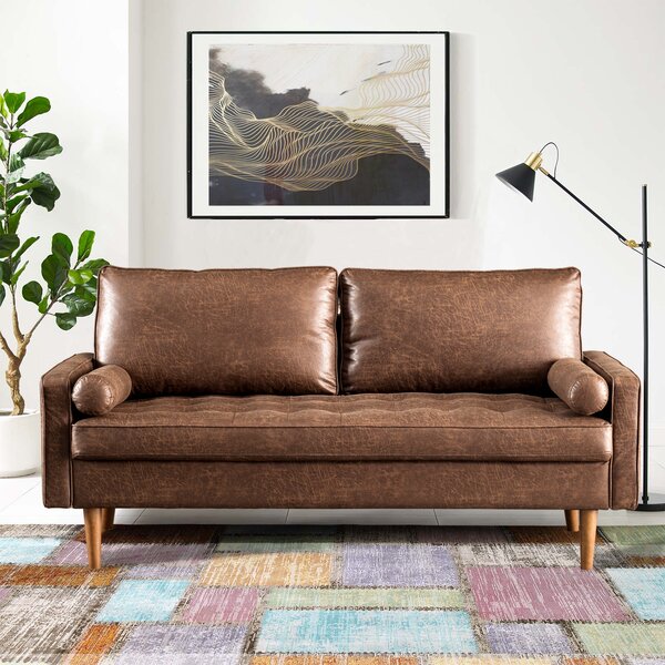Tan Leather Sofa | Wayfair