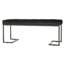 Banc rembourré à boutons, accessoire intérieur moderne, lignes droites et précises, structure ouverte, pieds à finition lisse, coutures en métal poli à losanges, structure en fer, 45,05 po, 15,5 po-421378324