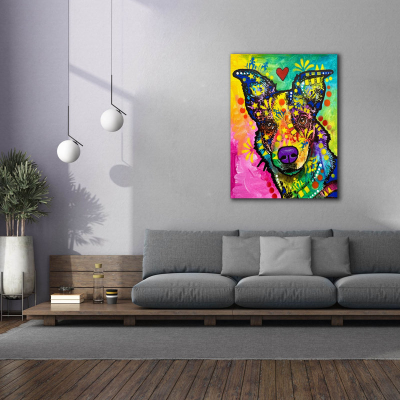 «Whats The Plan» par Dean Russo, art mural sur toile, H 54 po x l 40 po x P 1,5 po