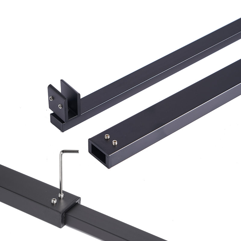 Shower Screen Support Bar-adjustable 750mm To 1350mm, Fits 6-10mm Glass For Wet Room Shower Enclosures, Black