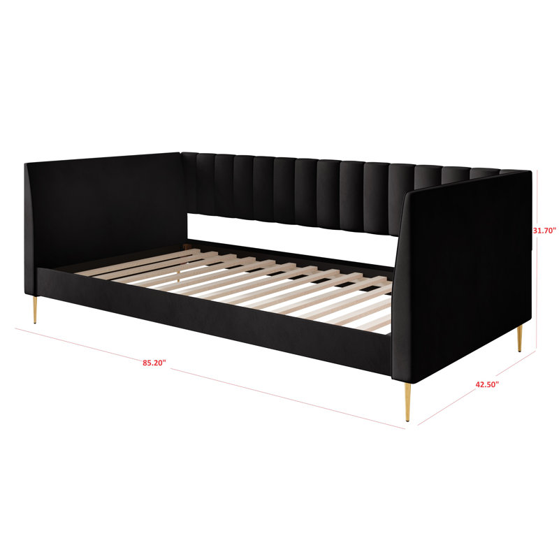 Maidste Upholstered Daybed, Black