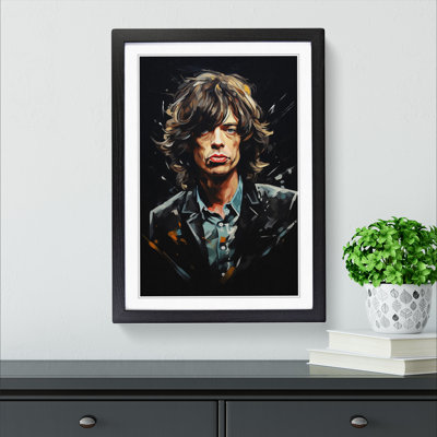 Mick Jagger Conceptual - Single Picture Frame Print on Wood