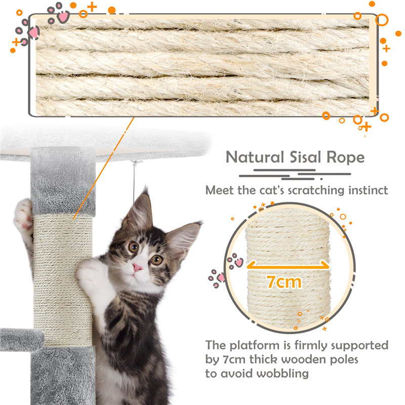 69cm H Cat Tree, Light Gray