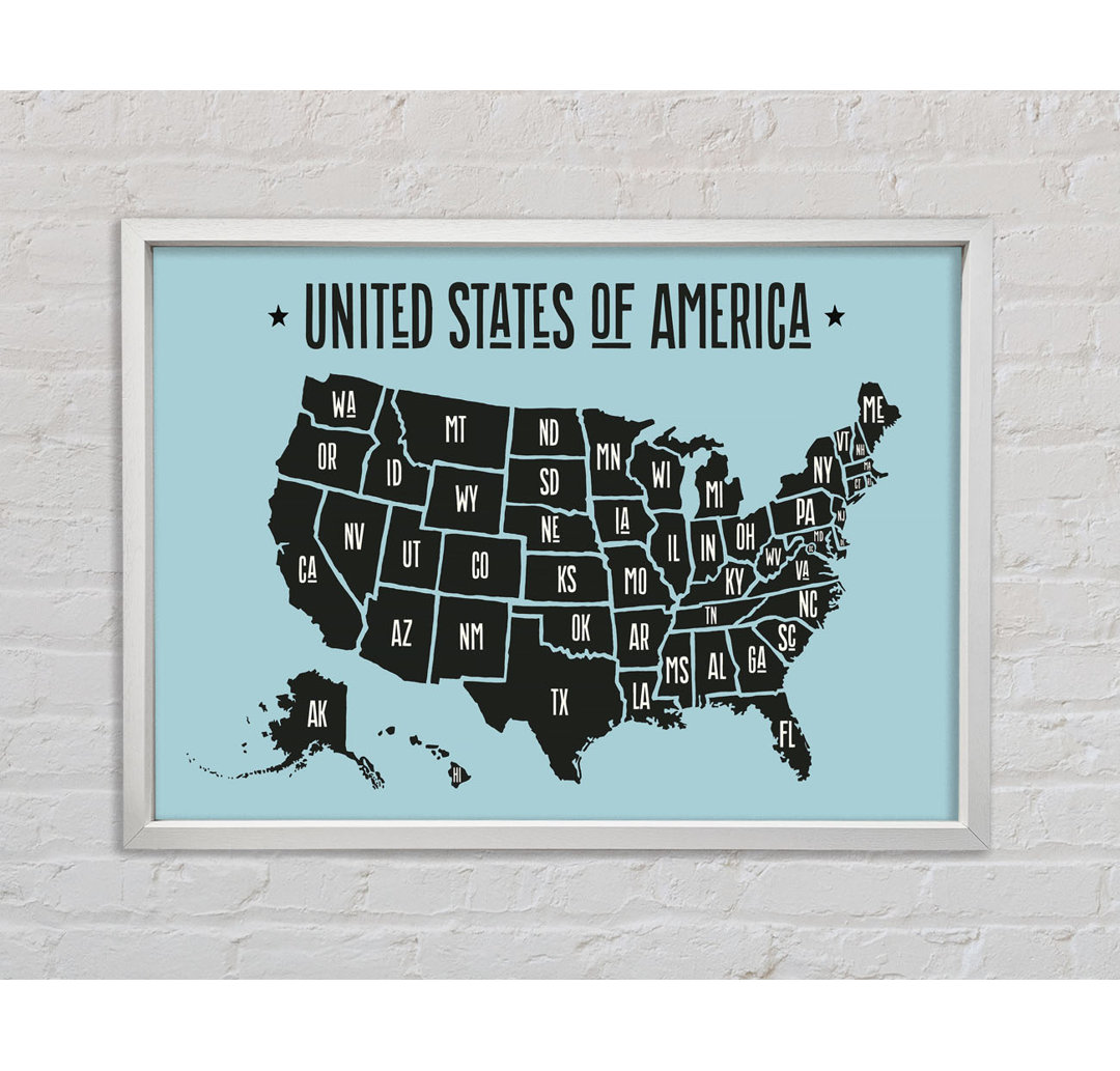 States Of America 2 - Einzelne Bilderrahmen Kunstdrucke auf Leinwand