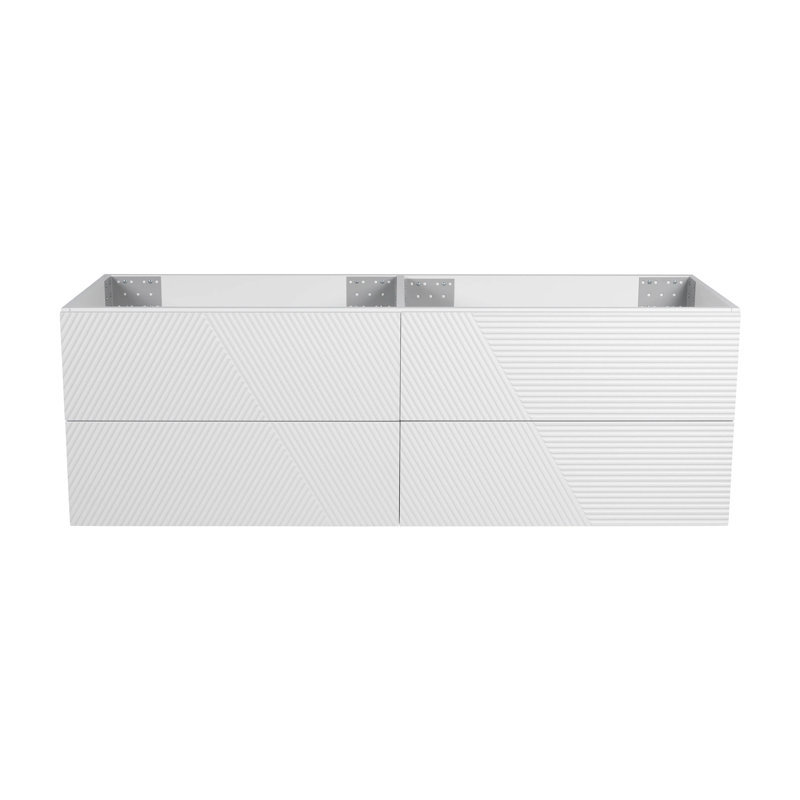 Coiffeuse Leonardo, blanc mat, fixation murale 60 sans lavabo, 60"