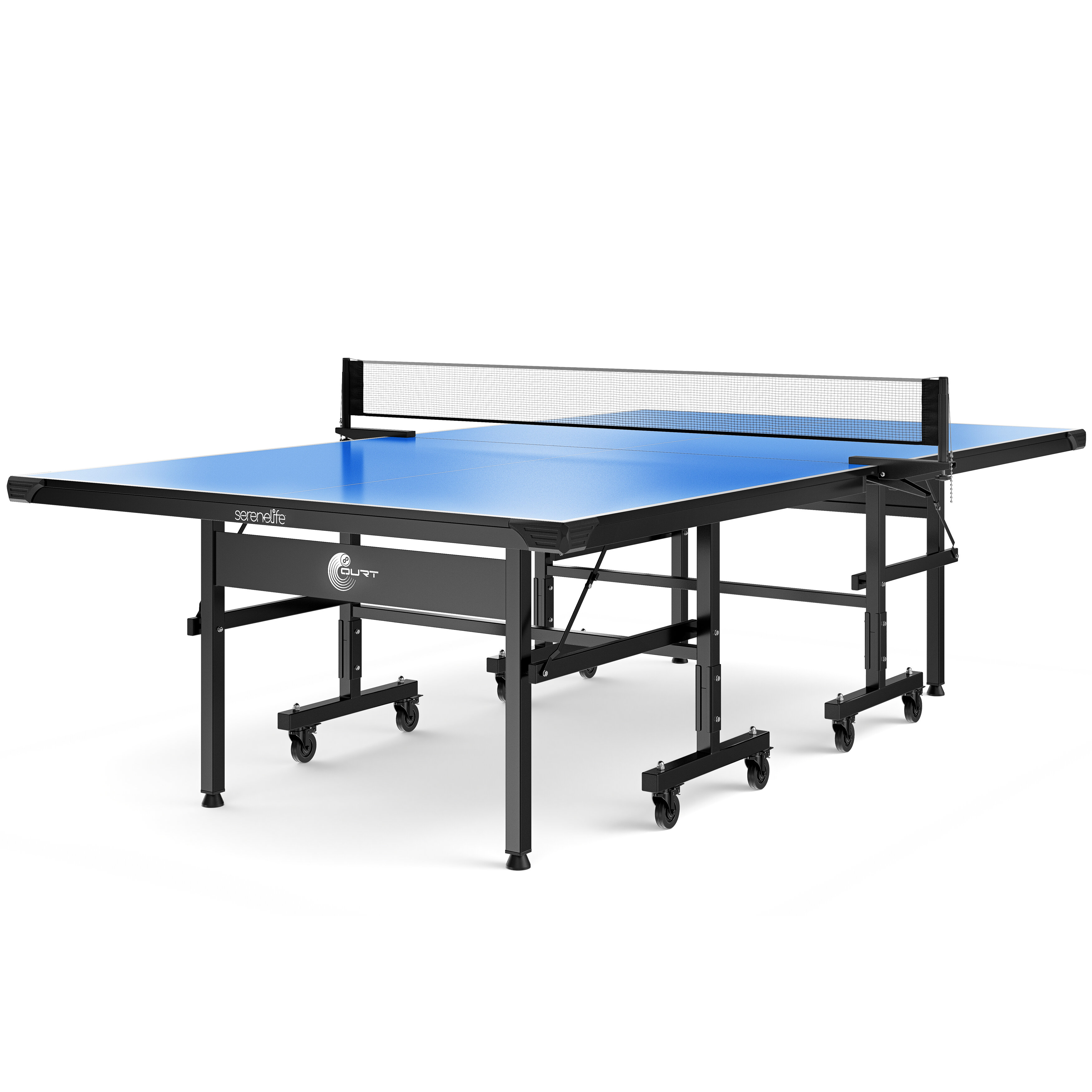 JOOLA Tour Table Tennis Table with Quick Clamp Ping Pong Net - 10 Minute  Assembly - Foldable Indoor Ping Pong Table with Single Player Playback  Mode