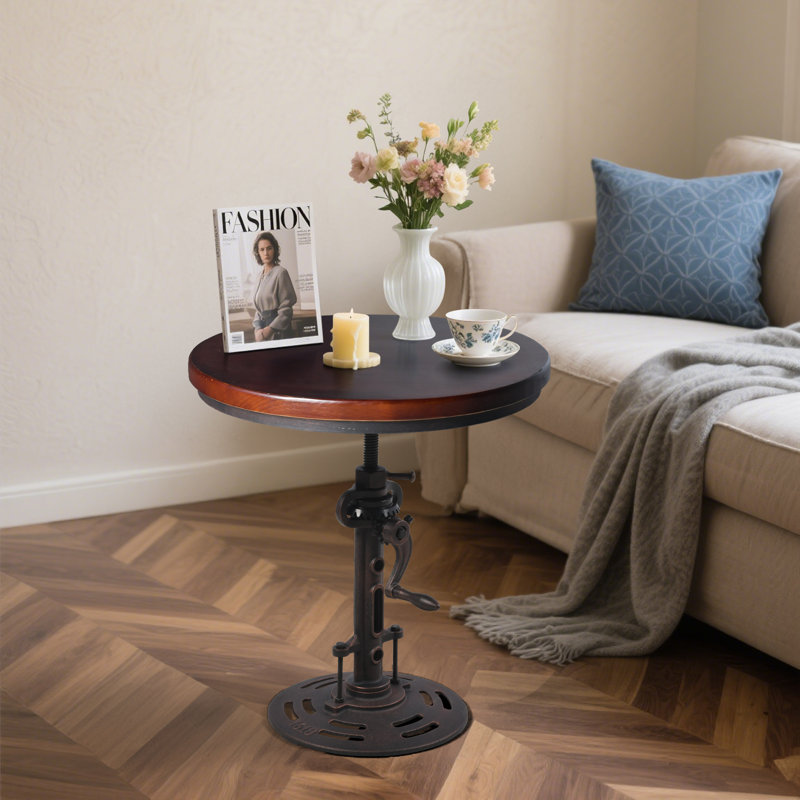 Table de bout Vintage, Brun foncé / cuivre