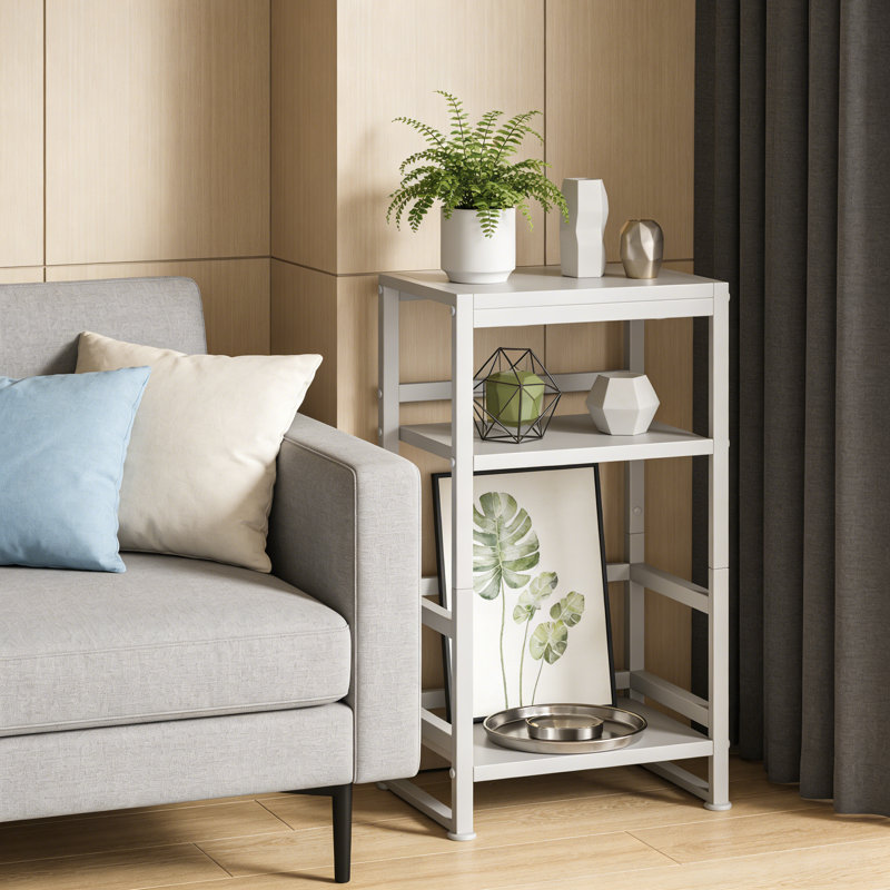 Manufactured Wood,Metal 71cm H Media Shelves, White