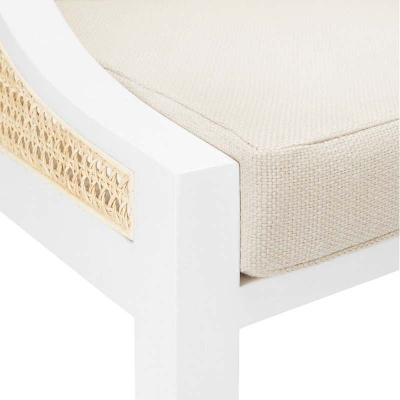 Raleigh Linen Armchair, White Linen, White