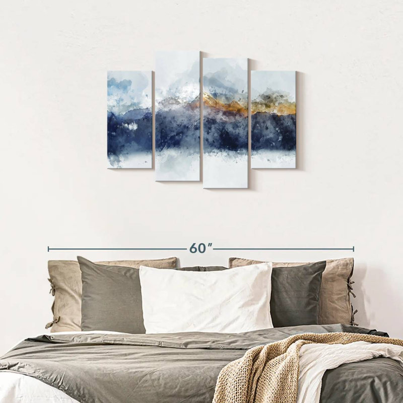 Dreamy Mountains Wall Art Multi Piece Canvas Print, H 27 po x l 43 po x P 1,25 po