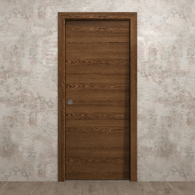 Sliding Pocket Door | Ego 5000 | Kit Rail Hardware | Solid Wood Interior Bedroom Modern Doors, Cognac Oak, 32'' x 84''