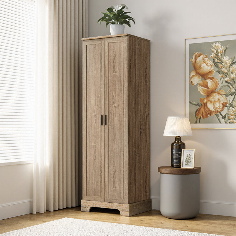 Armoire de rangement de 71 po de hauteur - Conception mince élégante avec deux portes et tablettes réglables pour la salle de bain, le bureau et toutes les pièces