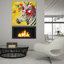 «Yellow Zebra» par Heather Gauthier, art mural en verre acrylique, 36 po x 36 po