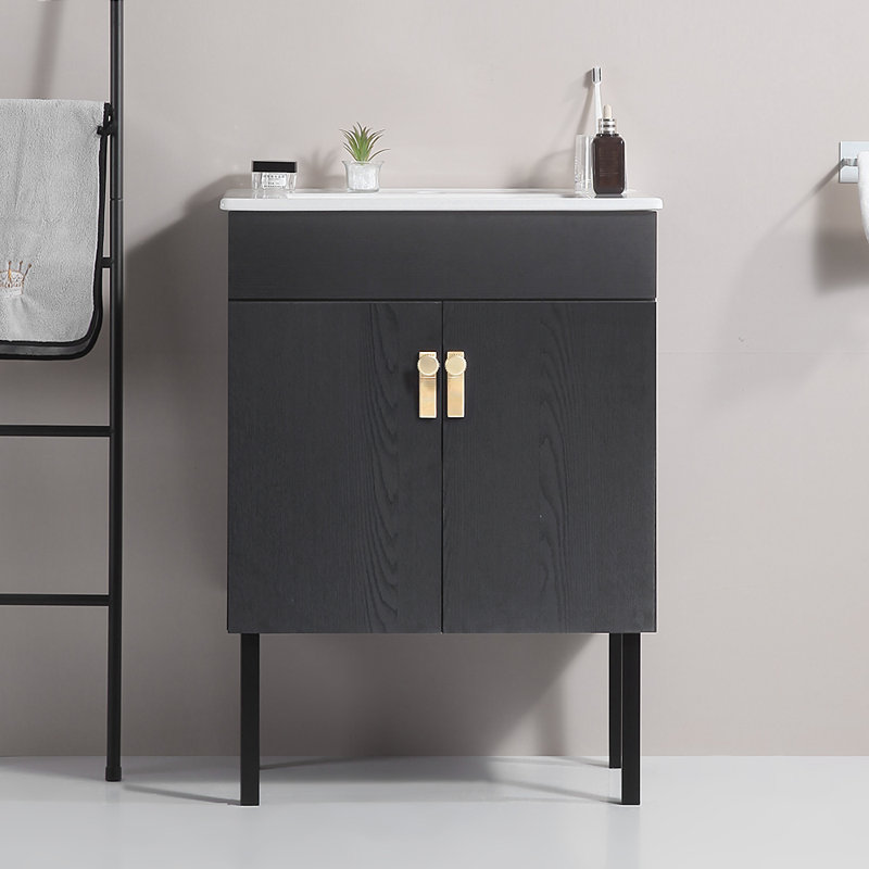 24'' Single Bathroom Vanity Base Only, Black