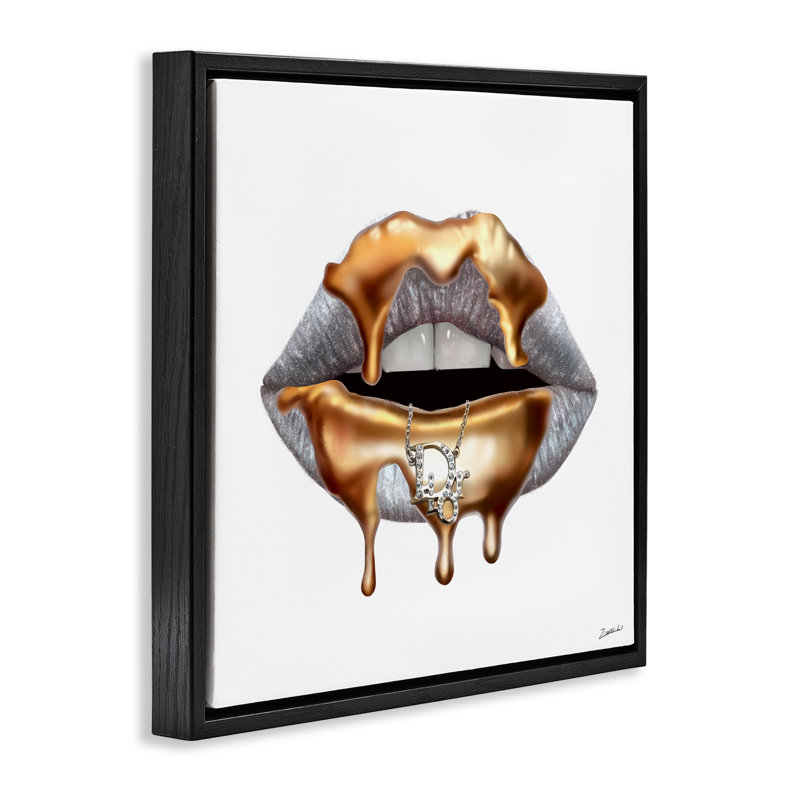 Art mural sur toile flottant Glam, Cadre flottant noir de jais, H 18 po x l 18 po