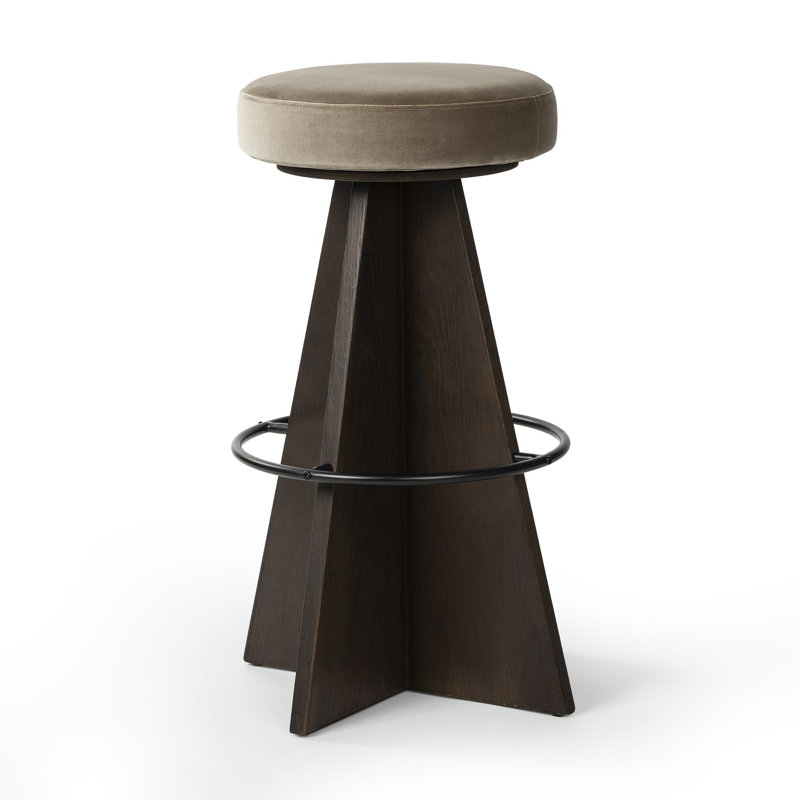 Damon Swivel Stool-Sapphire Khaki-Counter, Bar Stool (31" Seat Height), Gray, Brown